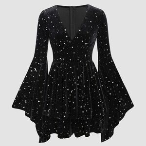 Velvet stars romper whimsigoth halloween magic witchy size 16 18 cider festival